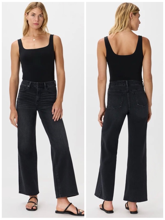 Quince Denim - QUINCE Women’s Size 29 X 32 Faded Black Bella Stretch Wide Leg Jeans